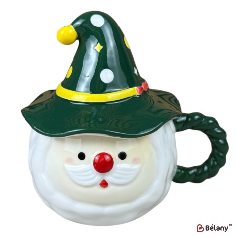 Cană de Crăciun „Santa Hat” verde, 380 ml