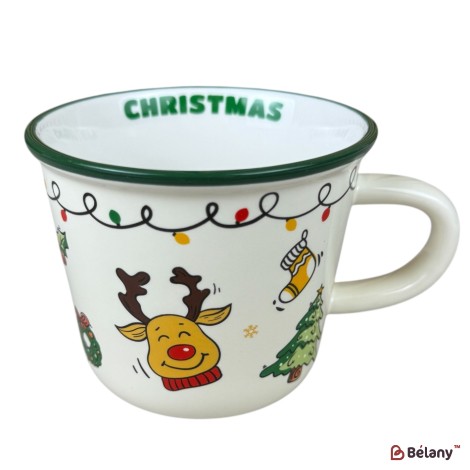 Cană de Crăciun „Funny Christmas” cu ren, 330 ml