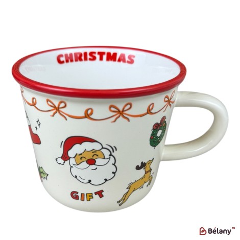 Cană de Crăciun „Funny Christmas” cu Moș Crăciun, 330 ml