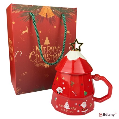 Cana de Crăciun “Magic Star” roșu, 380 ml, cu cutie cadou