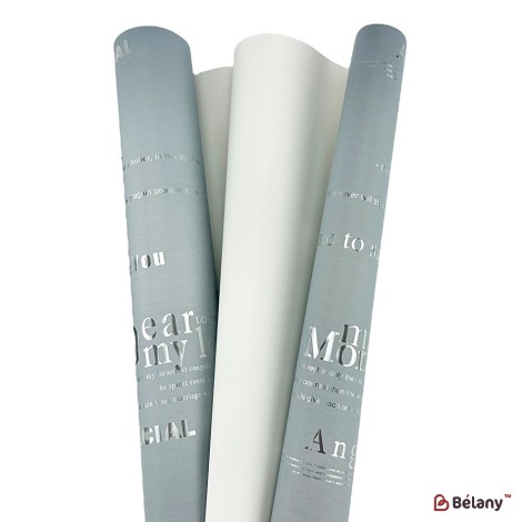 Double-sided cellophane white-gray with inscriptions