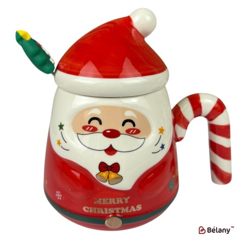 Cana de Crăciun “Moș Crăciun Vesel” , 400 ml, Roșu