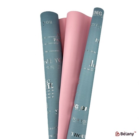 Double-sided cellophane pink-blue with inscriptions