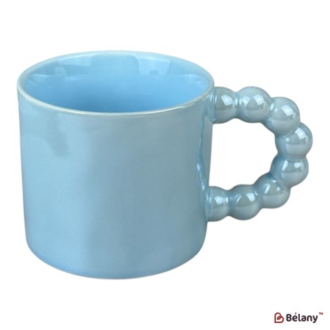 Cană din ceramică „Pearl Handle” albastră, 330 ml