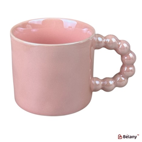 Cană din ceramică „Pearl Handle” roz, 330 ml
