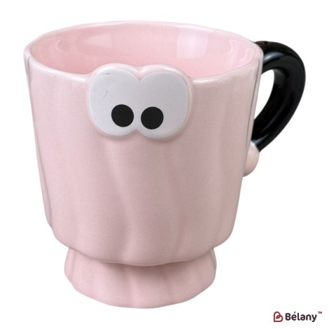 Cană din ceramică „Funny Eyes” roz, 360 ml