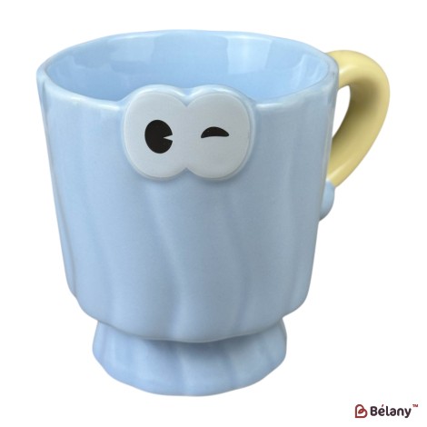 Cană din ceramică „Funny Eyes” albastră, 360 ml