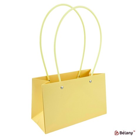 Set de 10 pungi de flori galbene cu manere din silicon