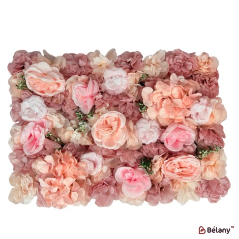 Panou decorativ cu flori „Big Peony Hydrangea”, 40 x 60 cm, cu bujori mari și hortensii delicate