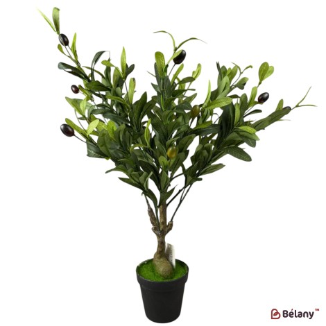 Copac artificial măslin decorativ în ghiveci, 70 cm, cu fructe realiste