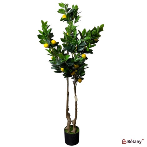 Copac artificial lămâi, 160 cm, cu fructe galbene, în ghiveci
