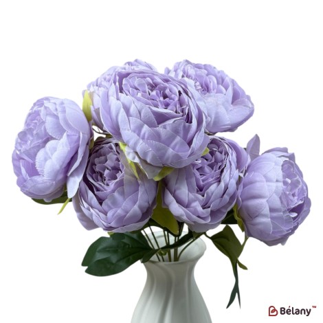Buchet artificial cu 7 bujori mov