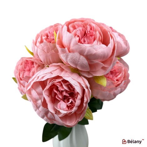 Buchet artificial cu 7 bujori roz