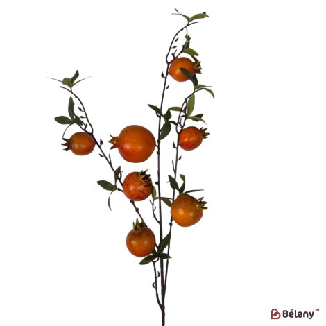 Ramură artificială cu rodii, 7 fructe, 90 cm