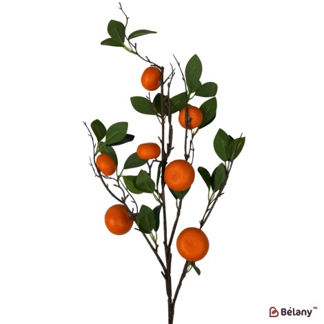 Ramură artificială cu mandarine, 7 fructe, 90 cm