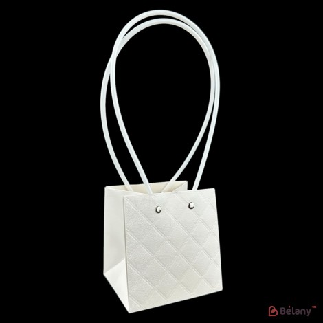Set 10 pungi albe, model diamant