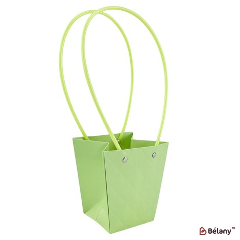 Set de 10 pungi trapezoidale de culoare verde deschis, model diamant