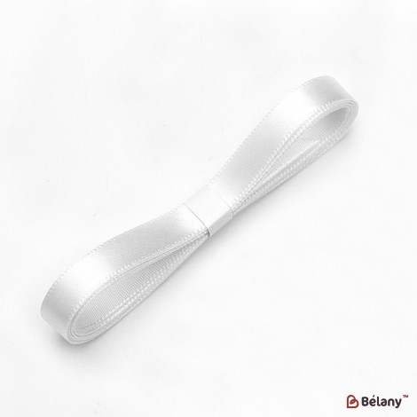 Polyester ribbon, white, 1cm / 82,29 m