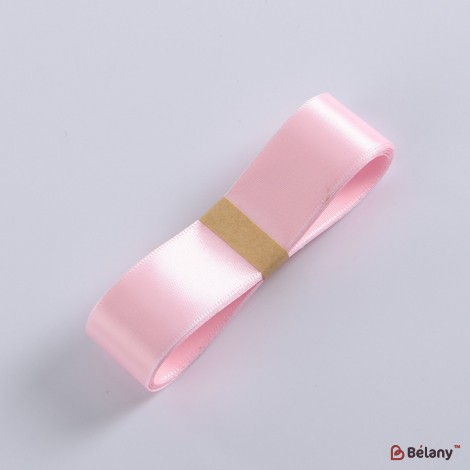 Panglică din poliester, roz deschis, 2,5 cm / 32 m #165