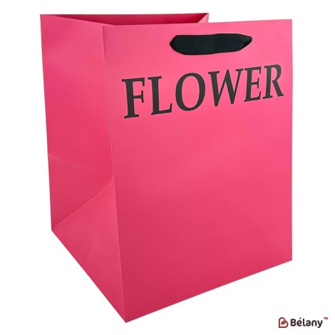 Set 2 pungi roz, cu text „Floare”, pentru flori 32x32x40 cm