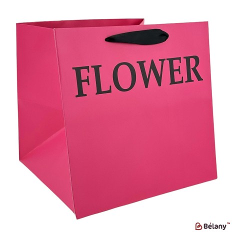 Set 2 pungi roz, cu text „Floare”, pentru flori 28x28x28 cm