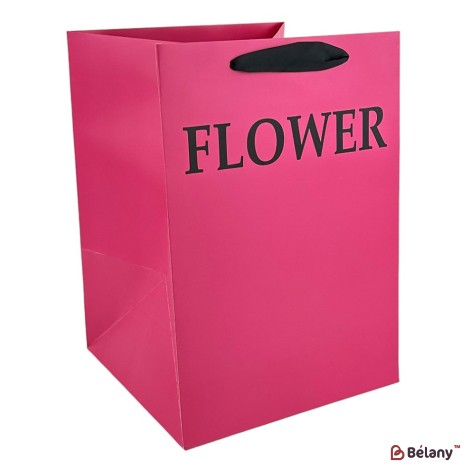 Set 2 pungi roz, cu text „Floare”, pentru flori 25x25x35 cm