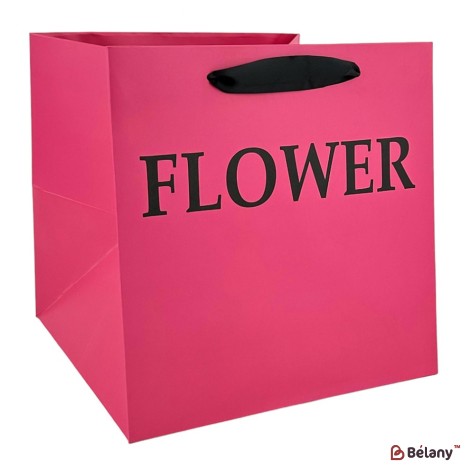 Set 2 pungi roz, cu text „Floare”, pentru flori 25x25x25 cm