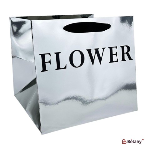 Set 2 pungi de argint, cu text „Floare”, pentru flori 27x27x27 cm