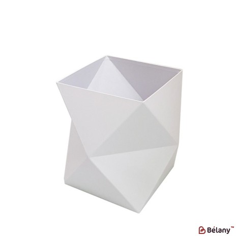 Cutie cu flori geometrice albe "Shapes" 26,5x26,5x24