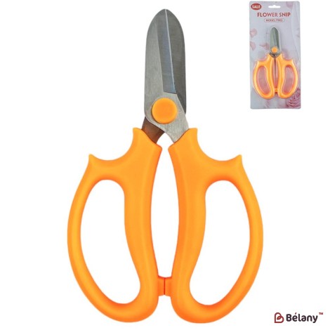 Foarfece florale portocalii, fier + plastic, 16,5/9,5