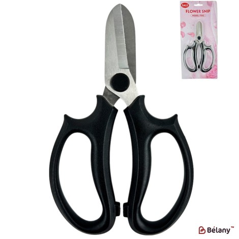 Foarfece florale negre, fier + plastic, 16,5/9,5
