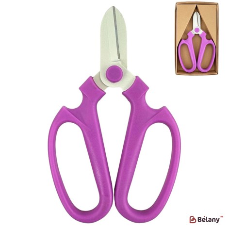 Foarfece florale violet, fier + plastic, cutie craft, 17/10
