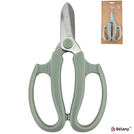 Foarfece florale gri, fier + plastic, 17/10,5