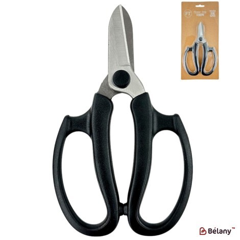 Foarfece florale negre, fier + plastic, 17/10,5