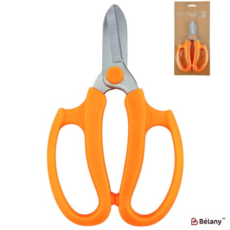 Foarfece florale portocalii, fier + plastic, 17/10,5