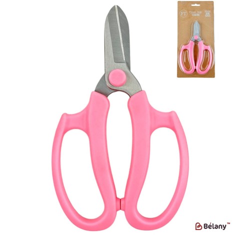 Foarfece florale roz, fier + plastic, 17/10,5