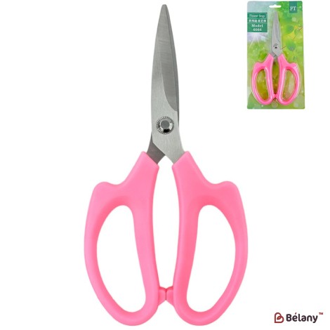 Foarfece florale roz, fier + plastic, 21,5/10,5