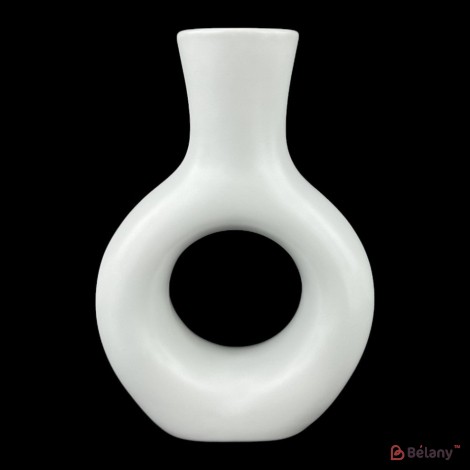 Vaza ceramica alba "Alb-negru"