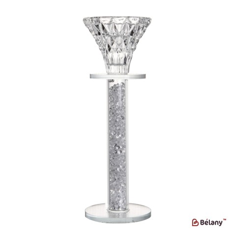 Glass candlestick, with glass shavings, for one candle "Shine L"