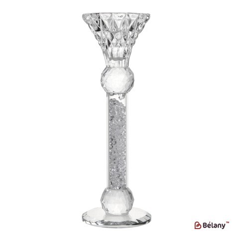 Glass candlestick, with glass shavings, for one candle "Beauty M"