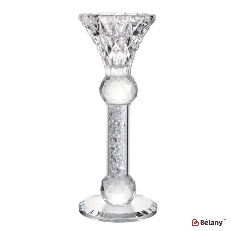 Glass candlestick, with glass shavings, for one candle "Beauty S"