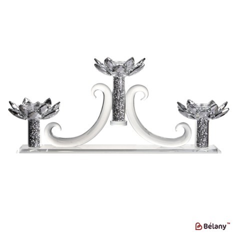 Glass candlestick, for 3 candles, 36 cm