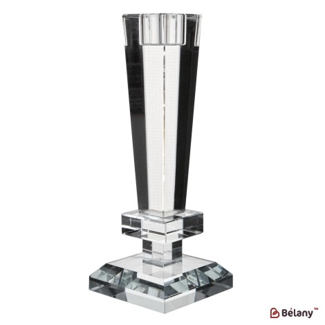 Glass candlestick for 1 candle, 19 cm