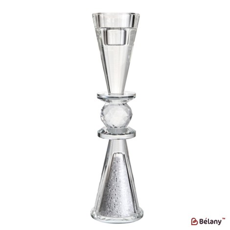 Glass candlestick for 1 candle, 26 cm