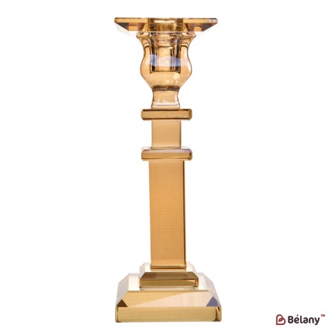 Sfeșnic pentru 1 lumânare, culoare chihlimbar, 17 cm