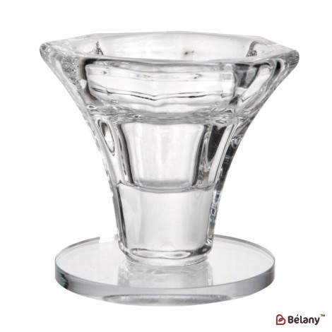 Small glass candle holder, for a 5x5 candle