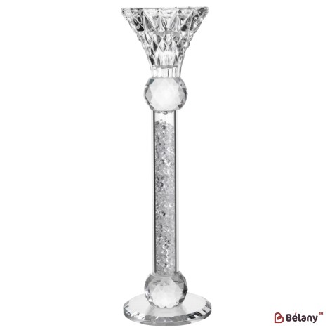 Glass candle holder with glass chips for one candle "Beauty L"