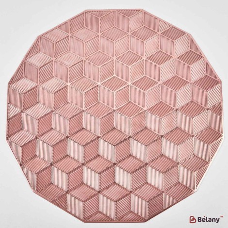 Set 6 suporturi farfurie, PVC, izolante si antiderapante, rosegold, "Squares"