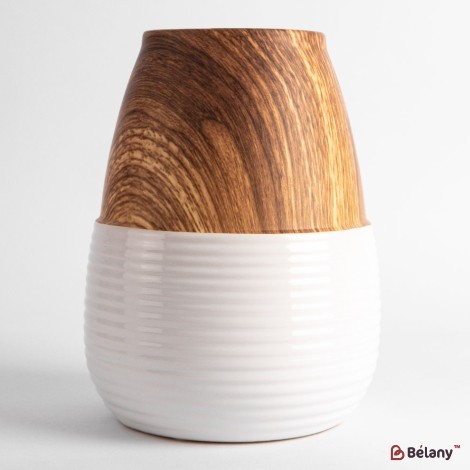 Vaza ceramica "Wood and Ceramic" alb 19x9