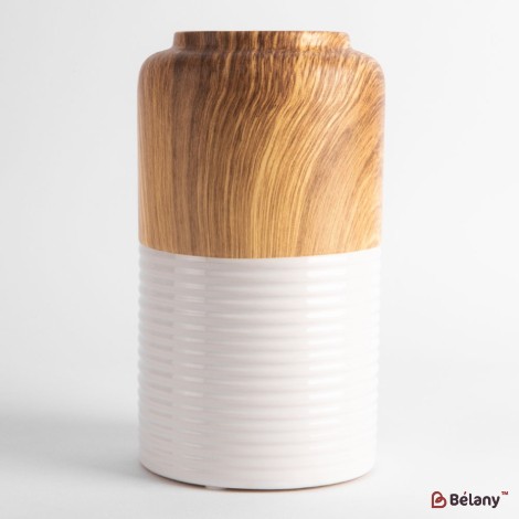 Vaza ceramica "Wood and Ceramic" alb 19x7